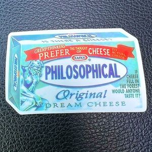 Philosophical Cheese Crude Rude Blunt Brand Parody 80s 90s Blunt Funny Sticker